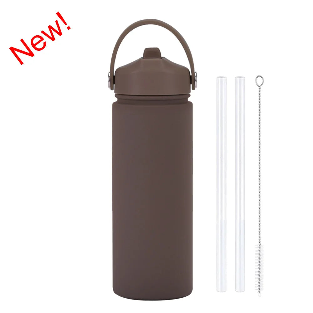 Insulated Water Bottle 500ml Custom Text/Logo - 304 Steel, 24H Cold, Office & Gym Essentials