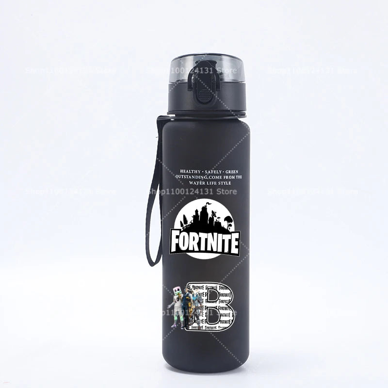 650ml Fortnites Drinking Water Cup Anime Portable Children's Cute Letter A-Z Outdoor Sports Large Capacity Water Bottle Gift New