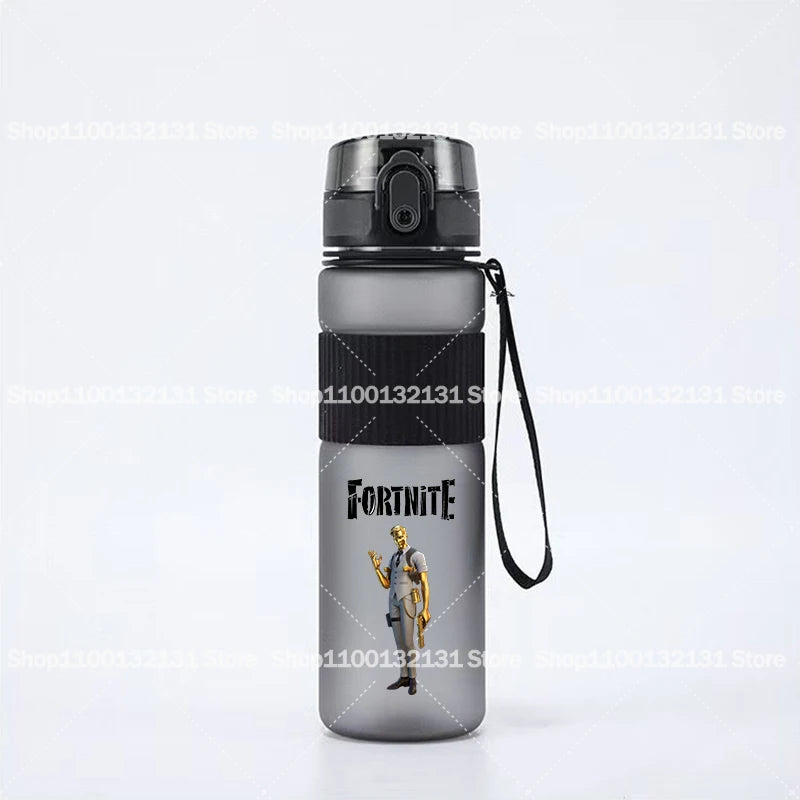 550ml Fortnites Frosted Kettle Water Bottles Anime Fortress Night Large Drinking Straw Cups Portable Kids Outdoor Office Bottle