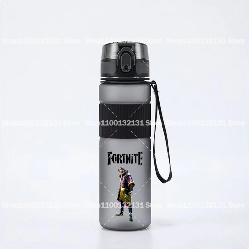 550ml Fortnites Frosted Kettle Water Bottles Anime Fortress Night Large Drinking Straw Cups Portable Kids Outdoor Office Bottle