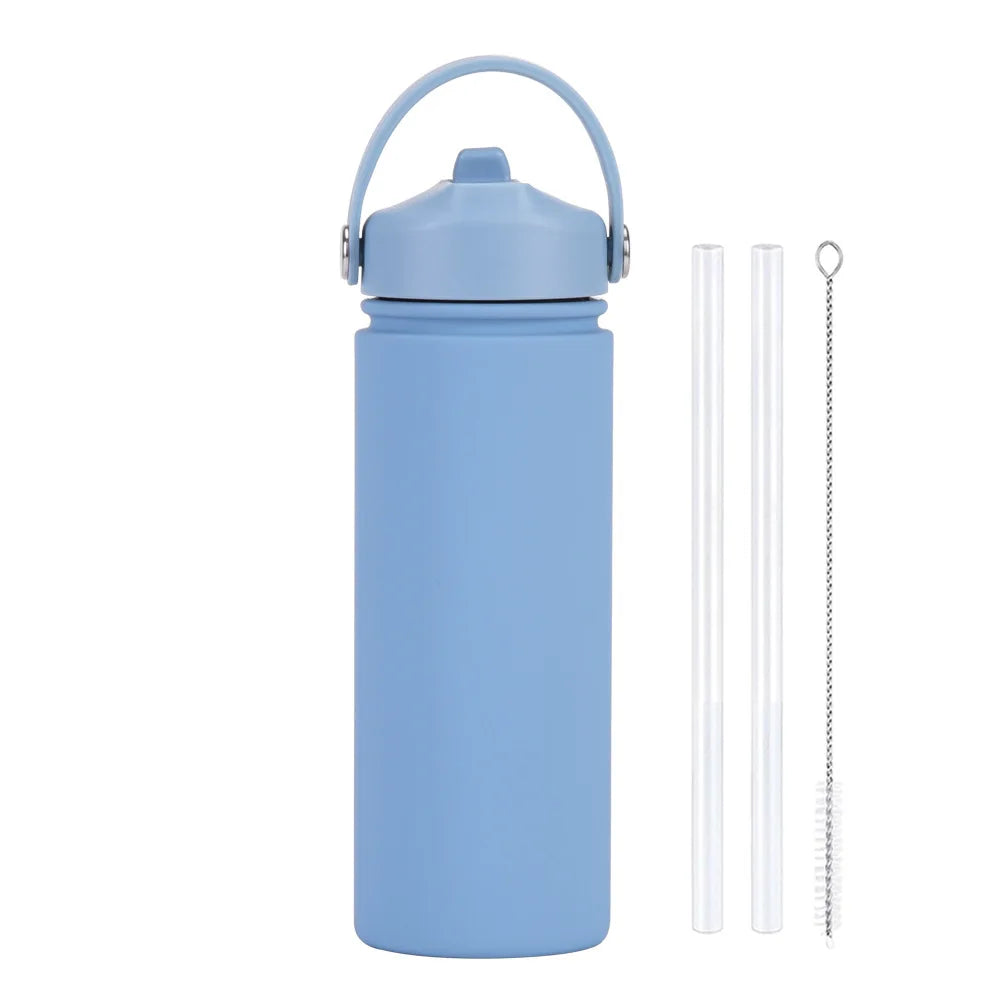 Insulated Water Bottle 500ml Custom Text/Logo - 304 Steel, 24H Cold, Office & Gym Essentials