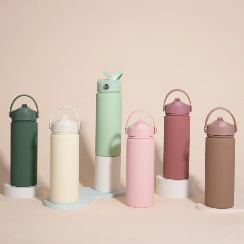 Insulated Water Bottle 500ml Custom Text/Logo - 304 Steel, 24H Cold, Office & Gym Essentials