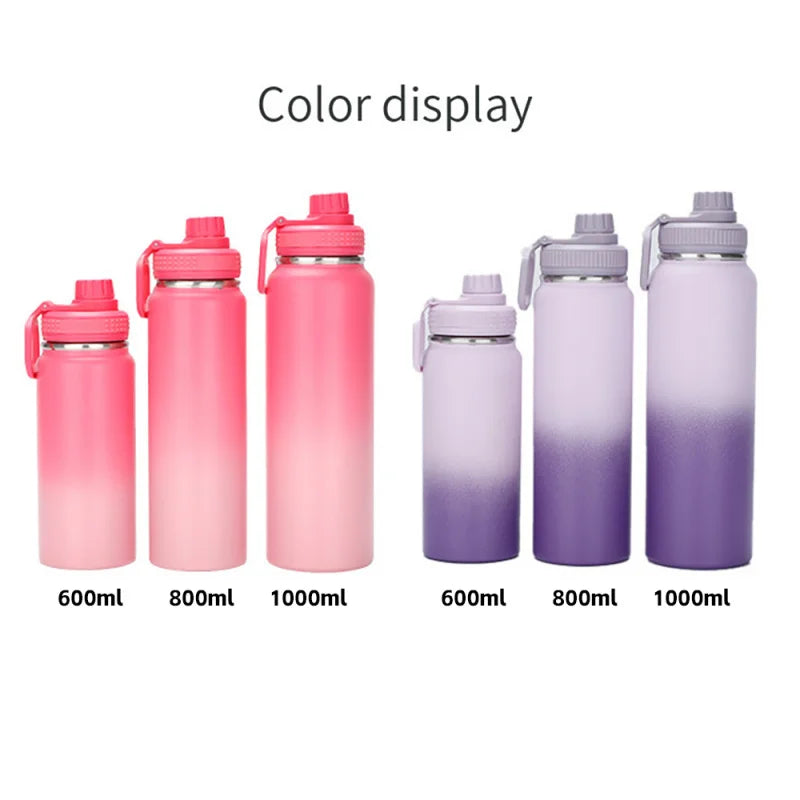 Custom Name 600/800/1000ml Insulated Double Layer Stainless Steel Thermal Water Bottle Personalized Gift