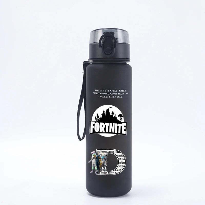 650ml Fortnites Drinking Water Cup Anime Portable Children's Cute Letter A-Z Outdoor Sports Large Capacity Water Bottle Gift New