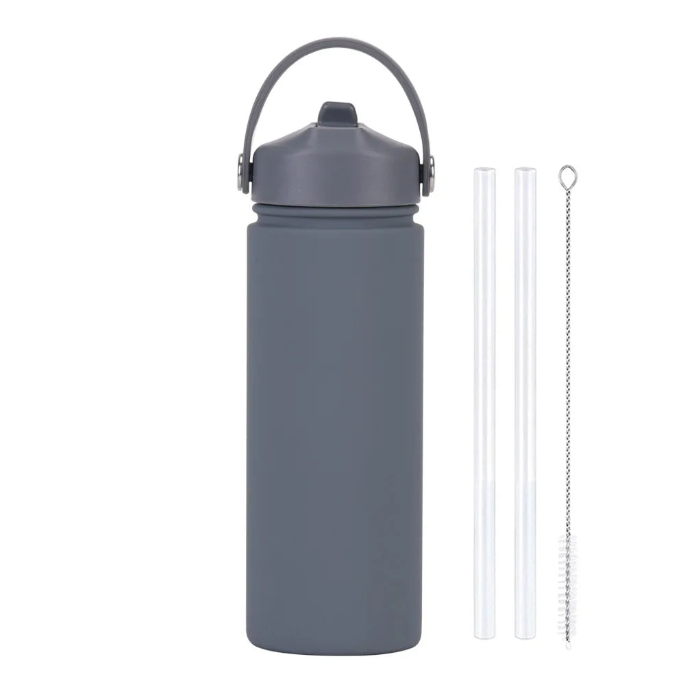 Insulated Water Bottle 500ml Custom Text/Logo - 304 Steel, 24H Cold, Office & Gym Essentials