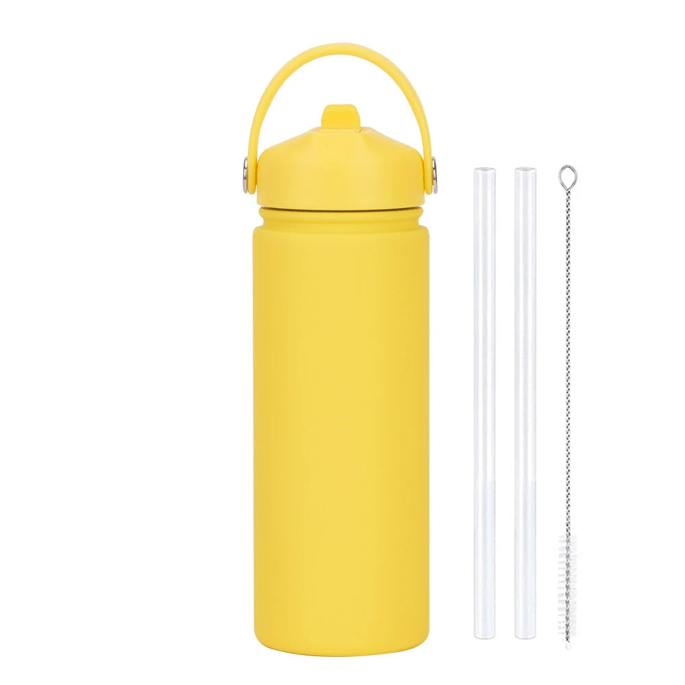 Insulated Water Bottle 500ml Custom Text/Logo - 304 Steel, 24H Cold, Office & Gym Essentials