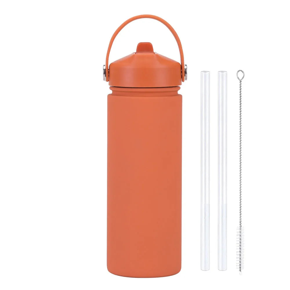 Insulated Water Bottle 500ml Custom Text/Logo - 304 Steel, 24H Cold, Office & Gym Essentials
