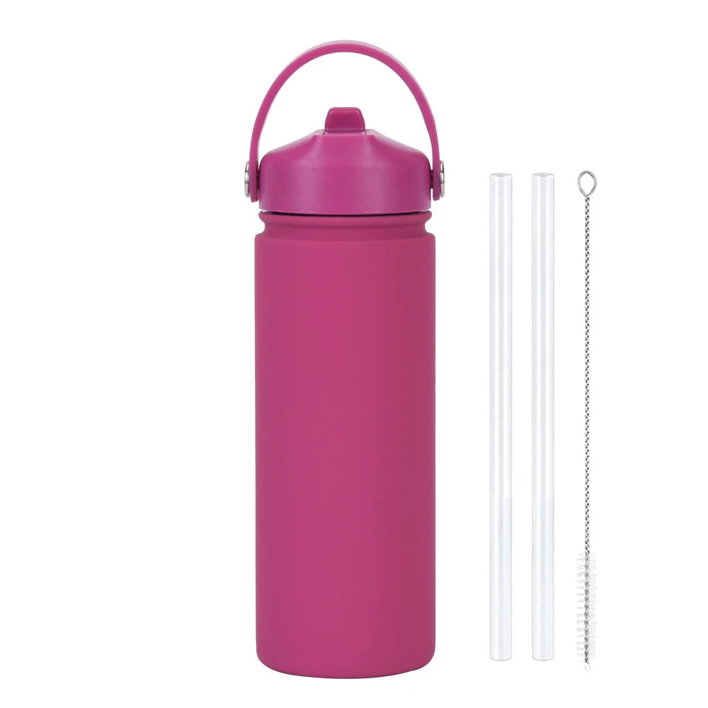 Insulated Water Bottle 500ml Custom Text/Logo - 304 Steel, 24H Cold, Office & Gym Essentials