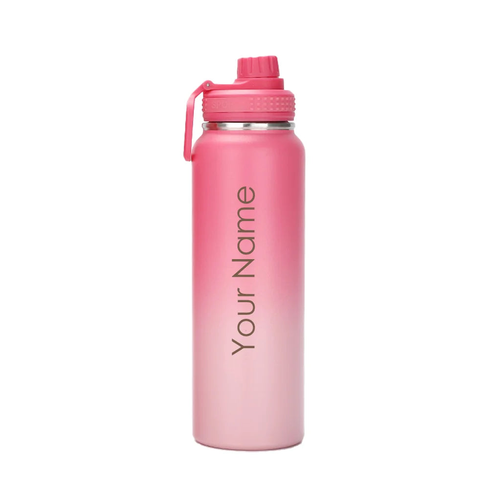 Custom Name 600/800/1000ml Insulated Double Layer Stainless Steel Thermal Water Bottle Personalized Gift