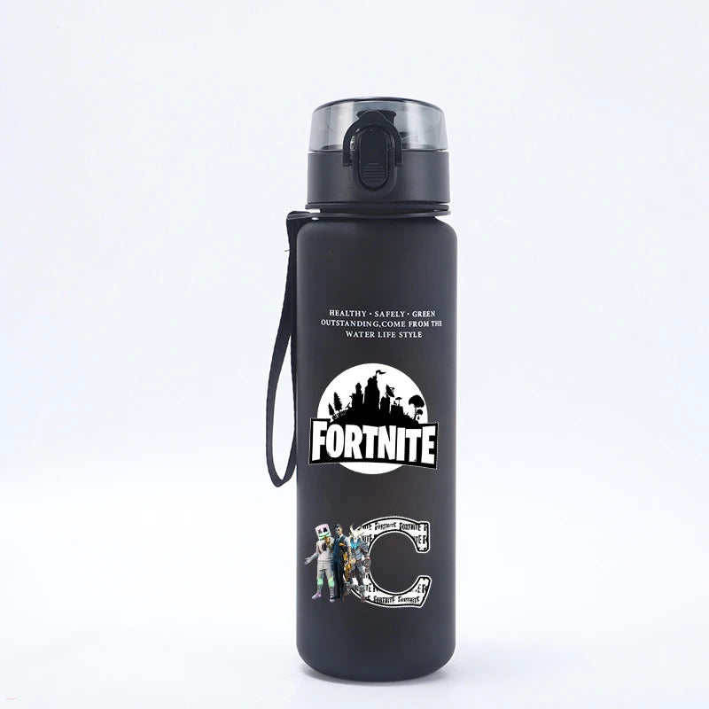 650ml Fortnites Drinking Water Cup Anime Portable Children's Cute Letter A-Z Outdoor Sports Large Capacity Water Bottle Gift New