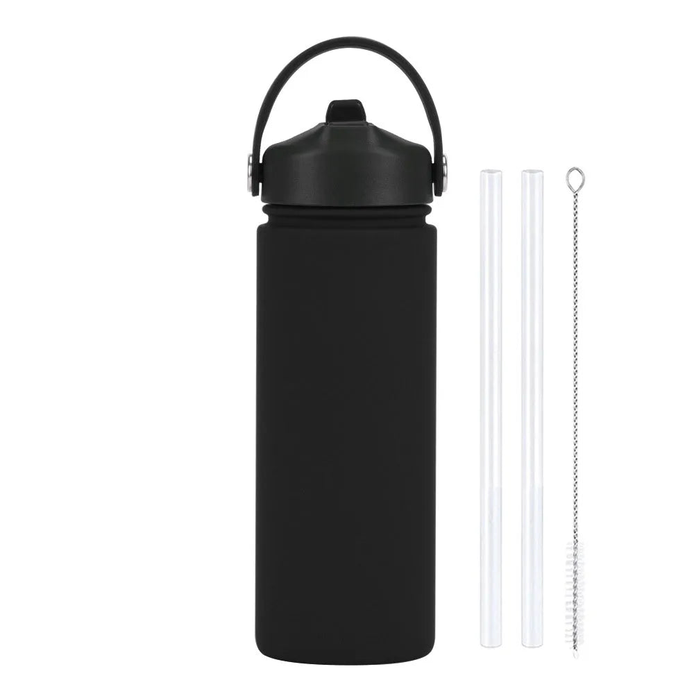 Insulated Water Bottle 500ml Custom Text/Logo - 304 Steel, 24H Cold, Office & Gym Essentials