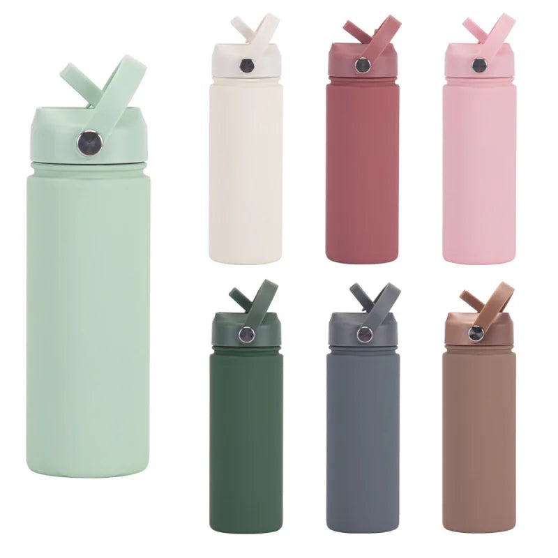 Insulated Water Bottle 500ml Custom Text/Logo - 304 Steel, 24H Cold, Office & Gym Essentials