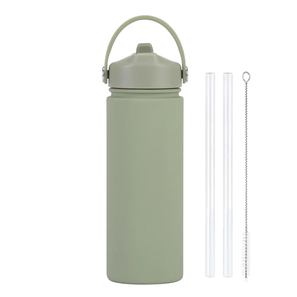 Insulated Water Bottle 500ml Custom Text/Logo - 304 Steel, 24H Cold, Office & Gym Essentials