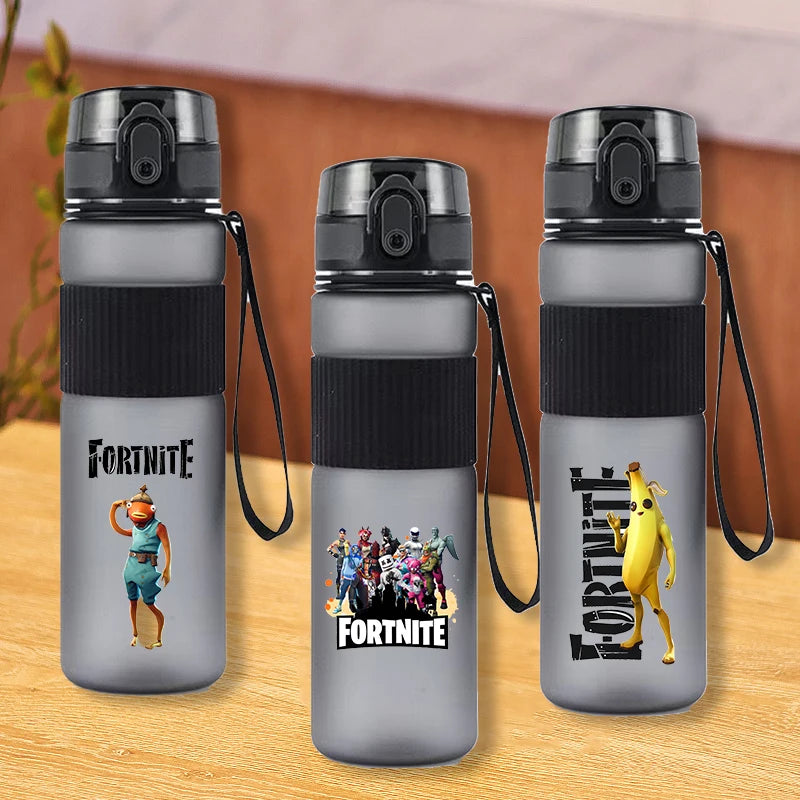 550ml Fortnites Frosted Kettle Water Bottles Anime Fortress Night Large Drinking Straw Cups Portable Kids Outdoor Office Bottle