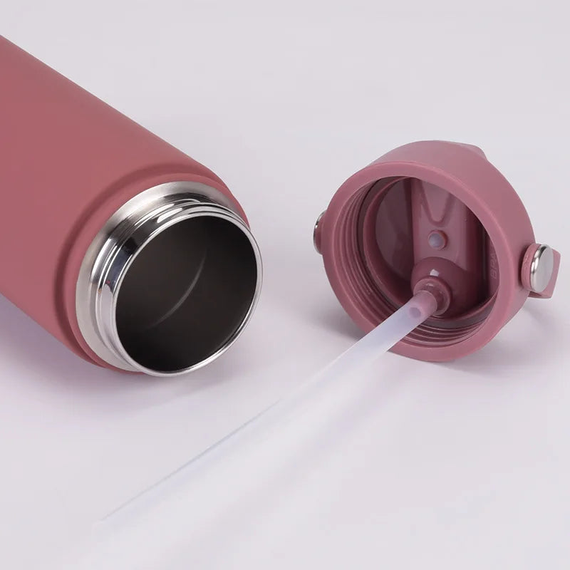 Insulated Water Bottle 500ml Custom Text/Logo - 304 Steel, 24H Cold, Office & Gym Essentials